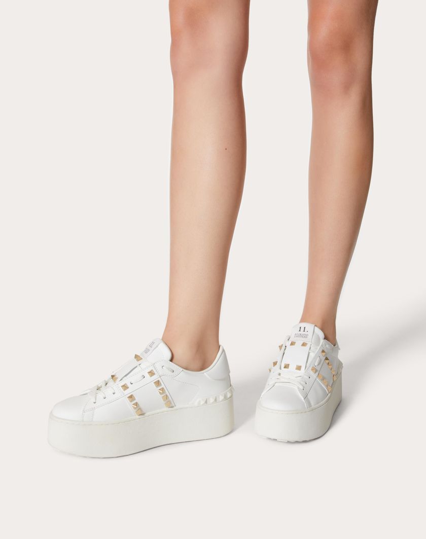 FLATFORM ROCKSTUD UNTITLED SNEAKER IN CALFSKIN - Image 2